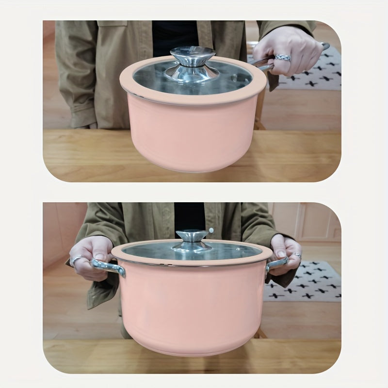 4-Piece Pink Stainless Steel Cookware Set | SUS304 Premium Collection