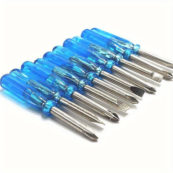 10pcs Blue Mini Screwdriver Set, Toy 2mm Cross Word Repair Tool, Small Repair Tool, Crystal Handle Screwdriver Tool, Halloween, Christmas, Thanksgiving Gift