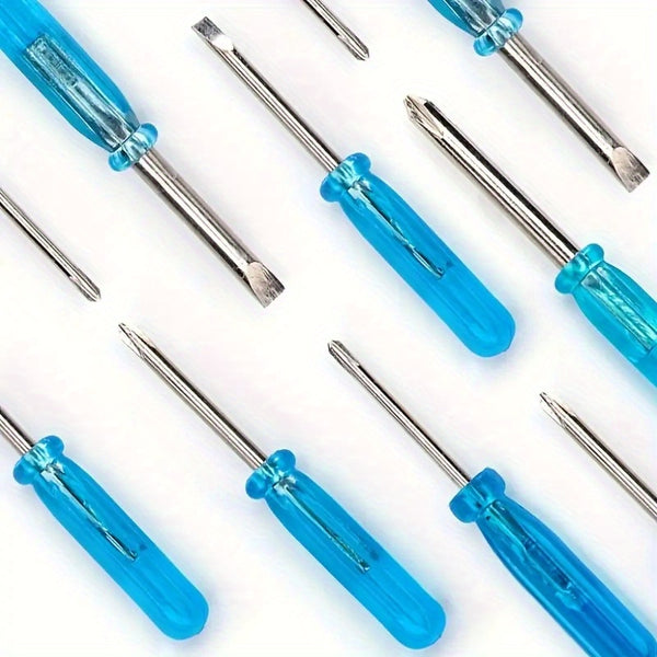 10pcs Blue Mini Screwdriver Set, Toy 2mm Cross Word Repair Tool, Small Repair Tool, Crystal Handle Screwdriver Tool, Halloween, Christmas, Thanksgiving Gift