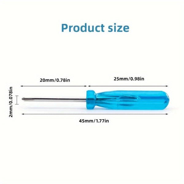 10pcs Blue Mini Screwdriver Set, Toy 2mm Cross Word Repair Tool, Small Repair Tool, Crystal Handle Screwdriver Tool, Halloween, Christmas, Thanksgiving Gift