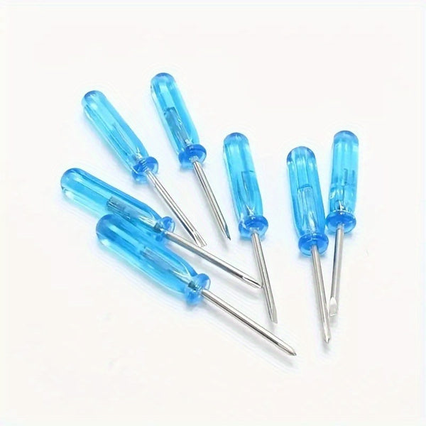 10pcs Blue Mini Screwdriver Set, Toy 2mm Cross Word Repair Tool, Small Repair Tool, Crystal Handle Screwdriver Tool, Halloween, Christmas, Thanksgiving Gift