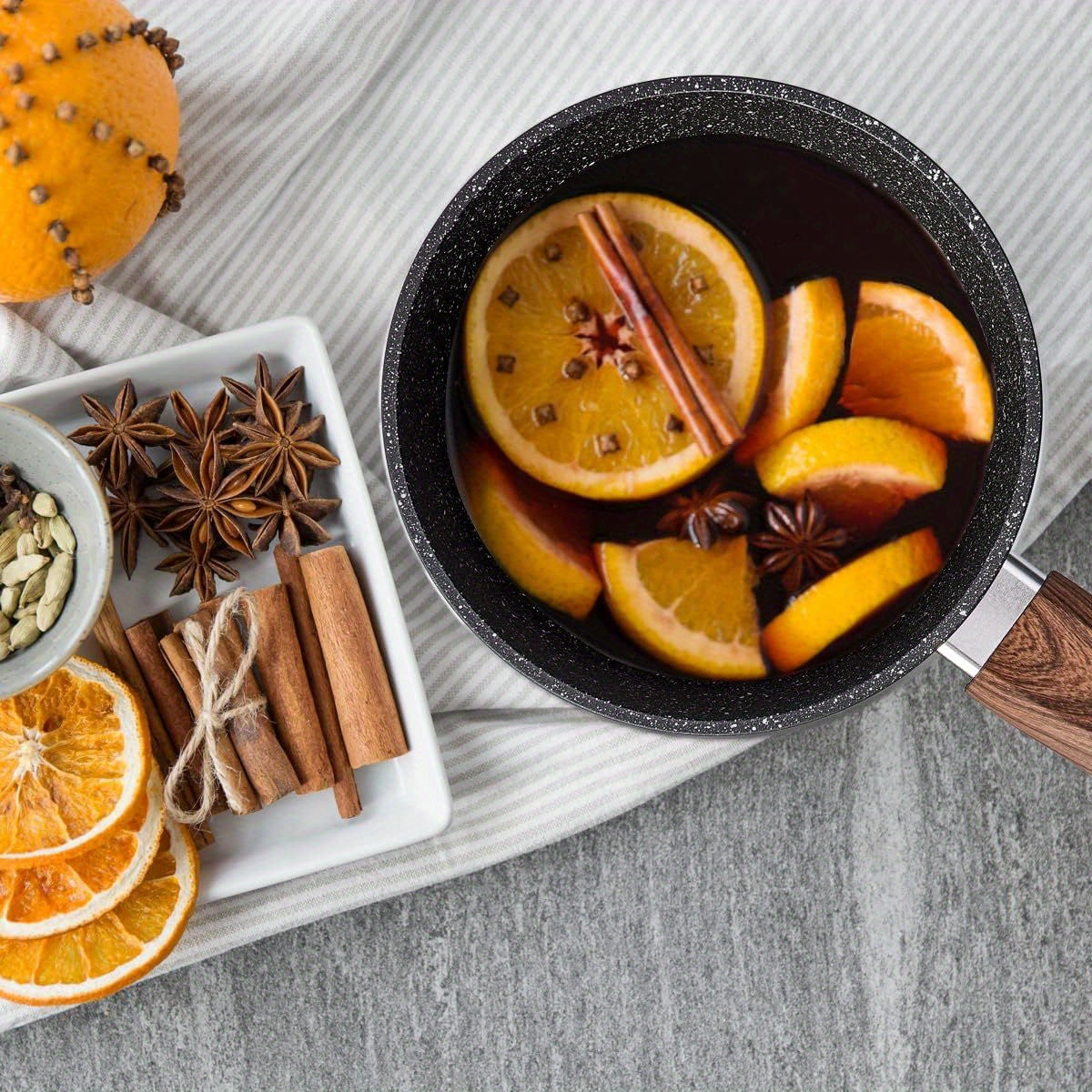 Ceramic Non-Stick Pots and Pans Set | Black Wheat Straw Design