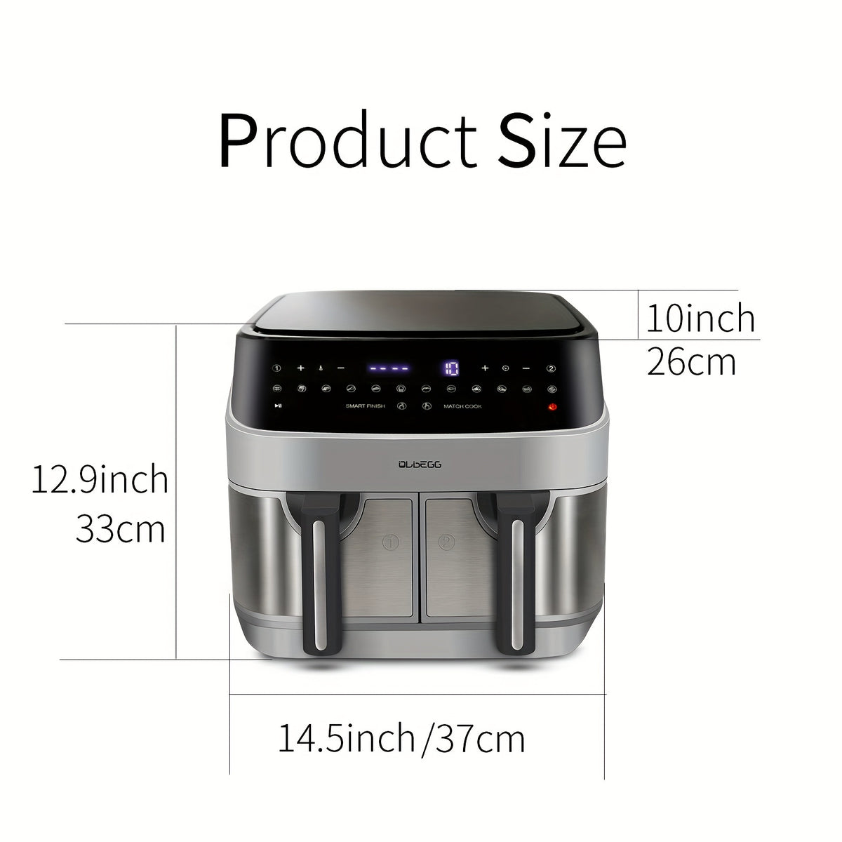 🍟 Upgraded 10-Quart Dual Pot Touch Screen Air Fryer Oven | 14-in-1 Multifunctional Smart Cooker