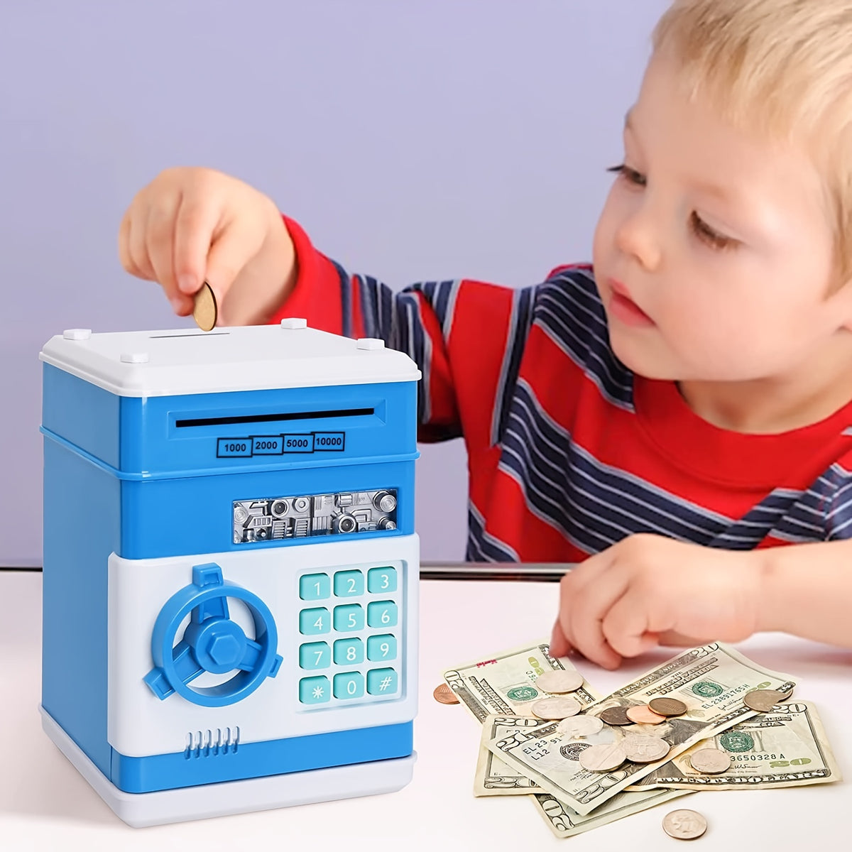 ATM Deposit Box for Kids – Coin Bank with Password & Automatic Money Slot