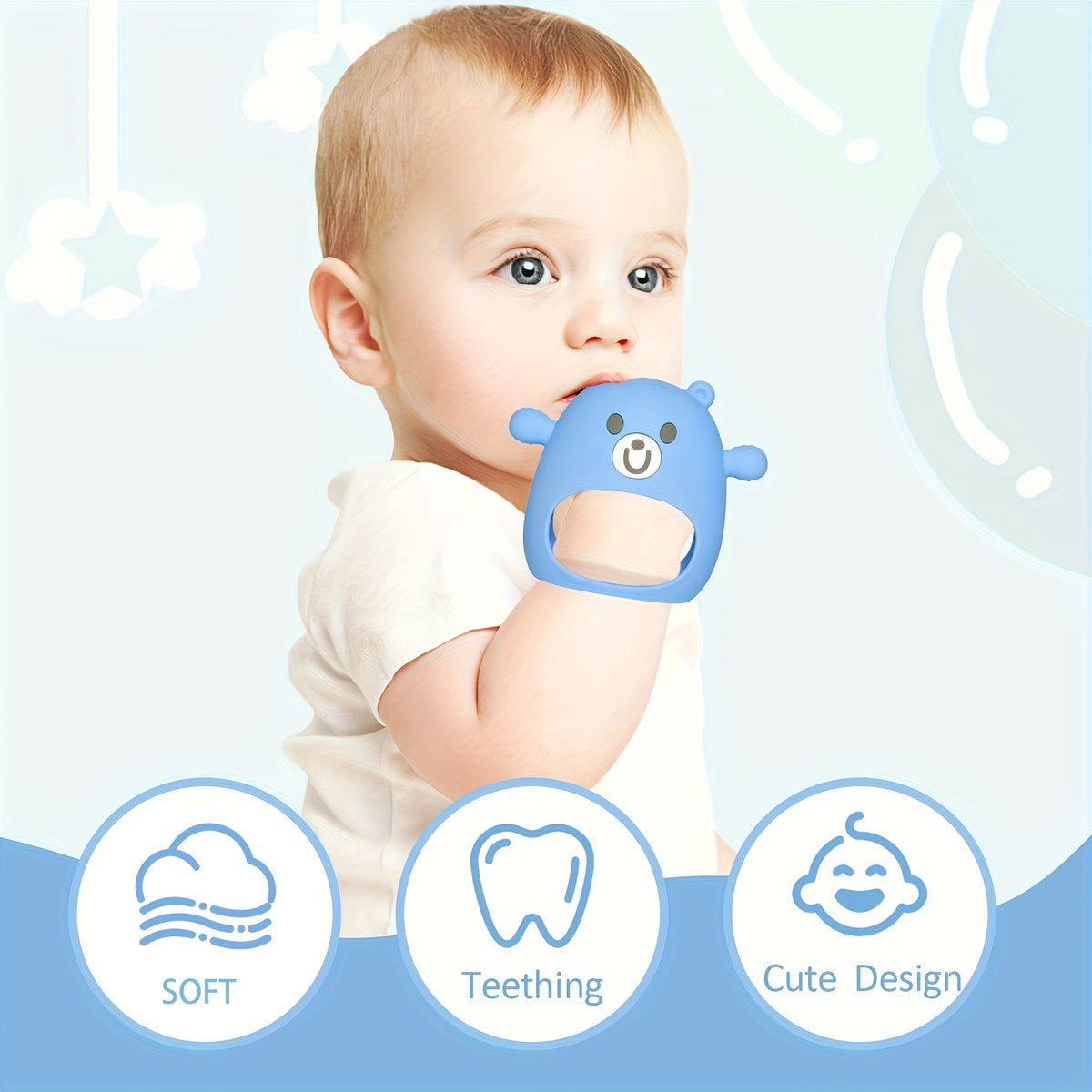 TYRY.HU Soft Silicone Bear Mitten – Teether for Youngsters (6M+)