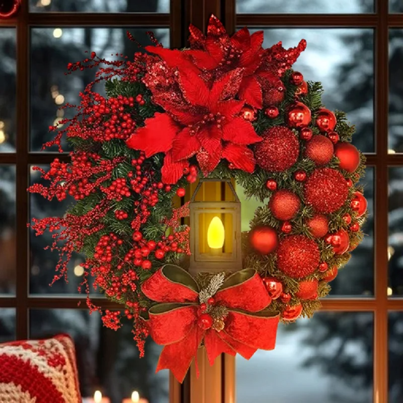Christmas Flower with Lamp Bow
