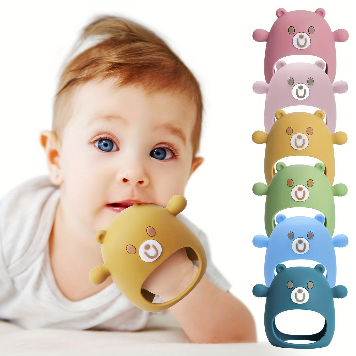 TYRY.HU Soft Silicone Bear Mitten – Teether for Youngsters (6M+)