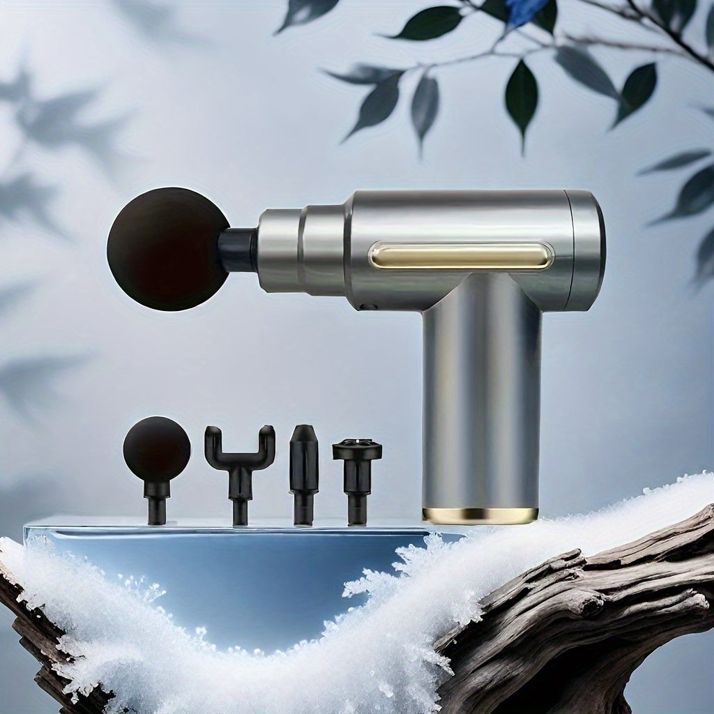 High Power Full Body Relaxation Massager – Rechargeable Deep Tissue Massage Gun (4 Heads)