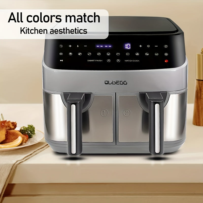 🍟 Upgraded 10-Quart Dual Pot Touch Screen Air Fryer Oven | 14-in-1 Multifunctional Smart Cooker