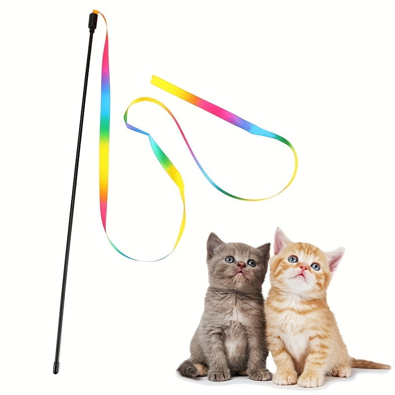 Interactive Cat Toy – Cute Ribbon Teaser Stick
