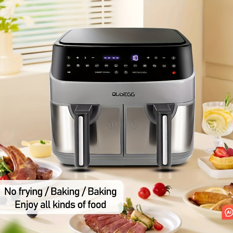 🍟 Upgraded 10-Quart Dual Pot Touch Screen Air Fryer Oven | 14-in-1 Multifunctional Smart Cooker
