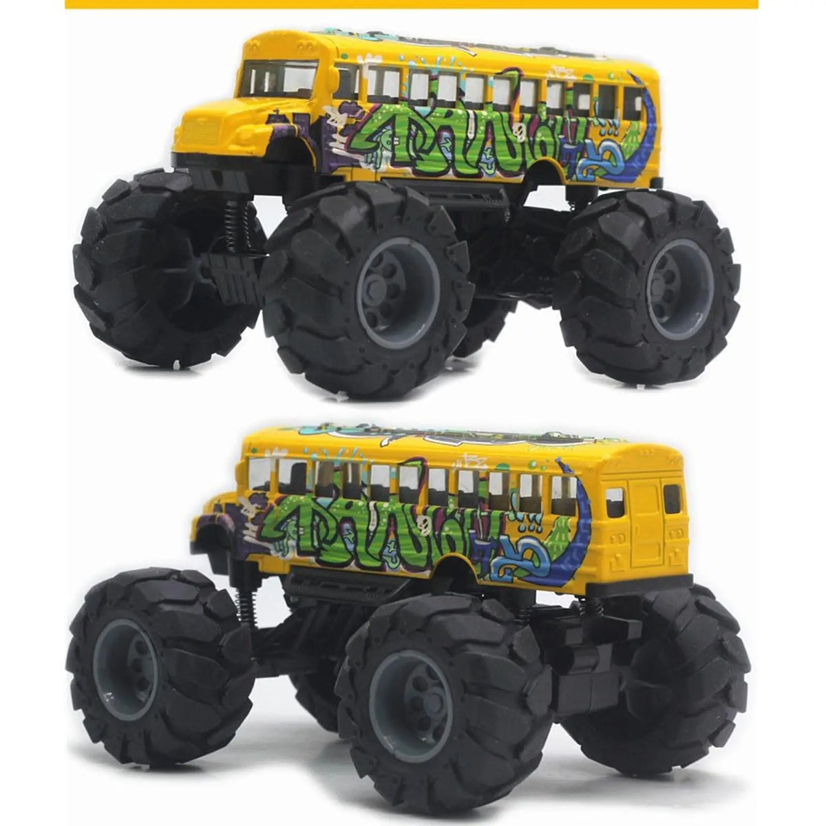 School Bus Monster Truck Toy – Creative Alloy Diecast Car by MagiDeal