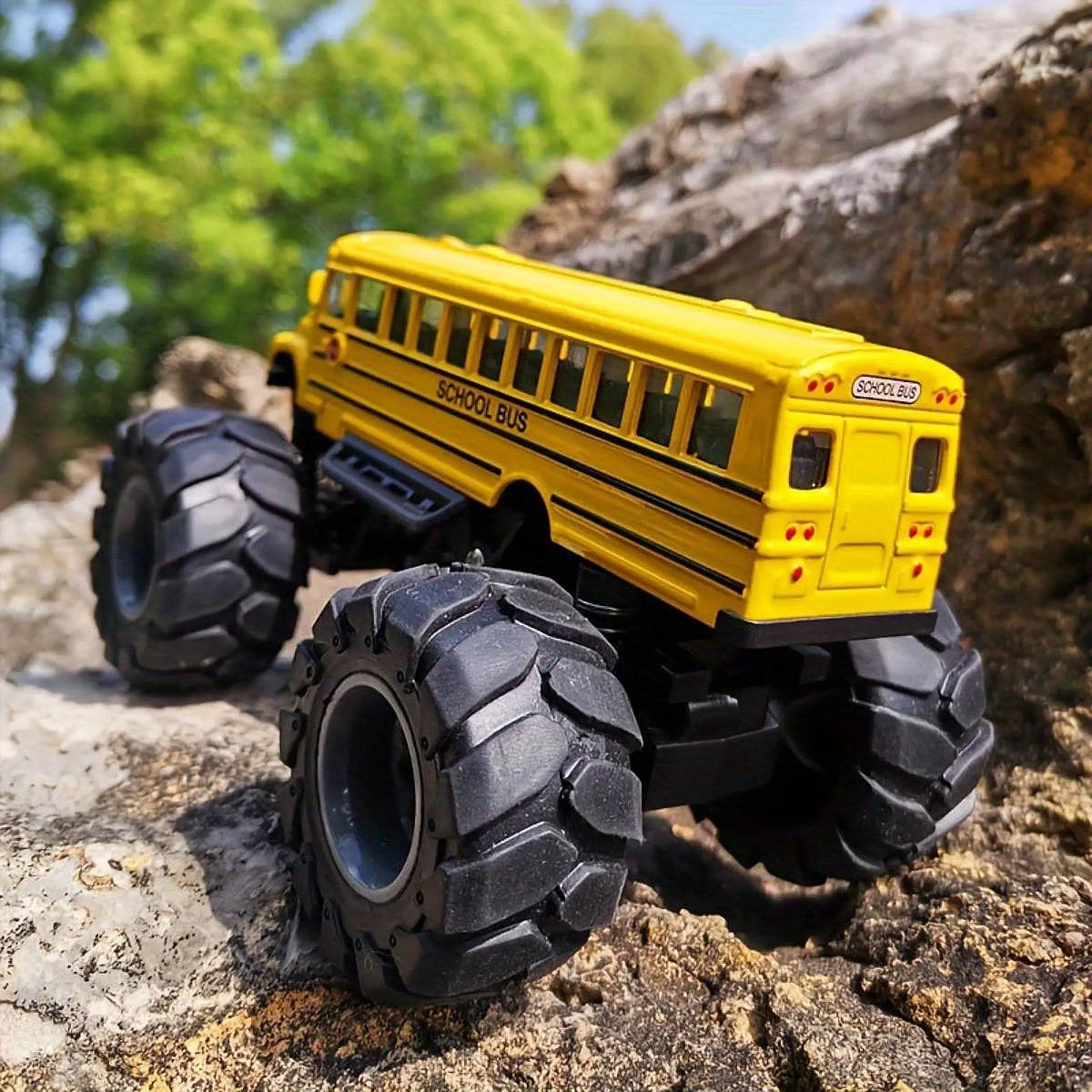 School Bus Monster Truck Toy – Creative Alloy Diecast Car by MagiDeal