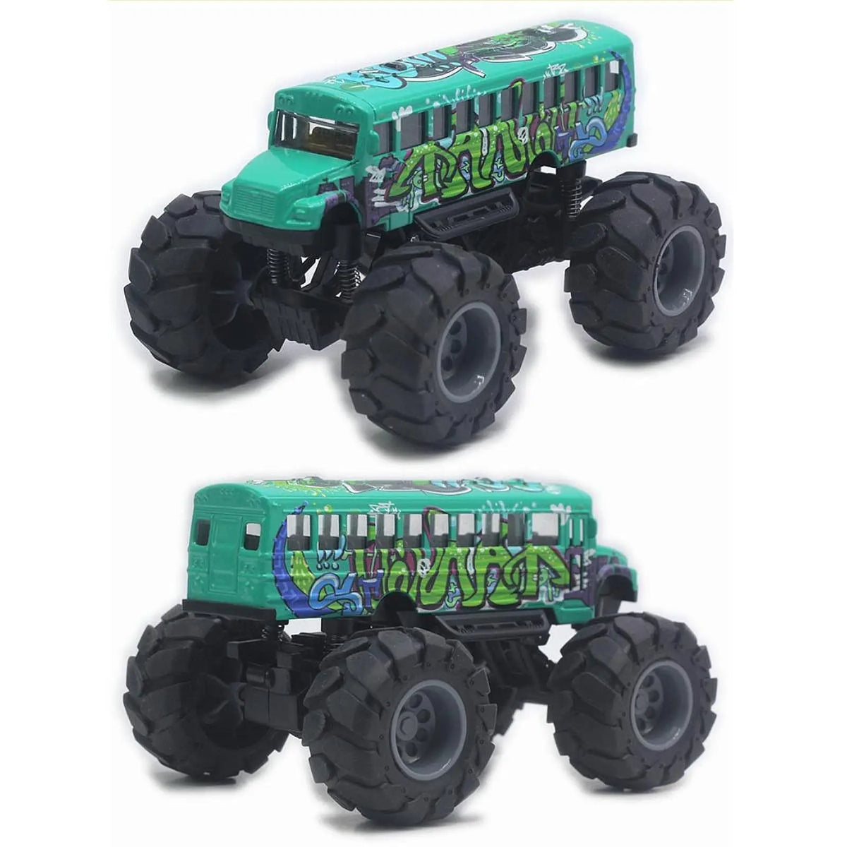 School Bus Monster Truck Toy – Creative Alloy Diecast Car by MagiDeal