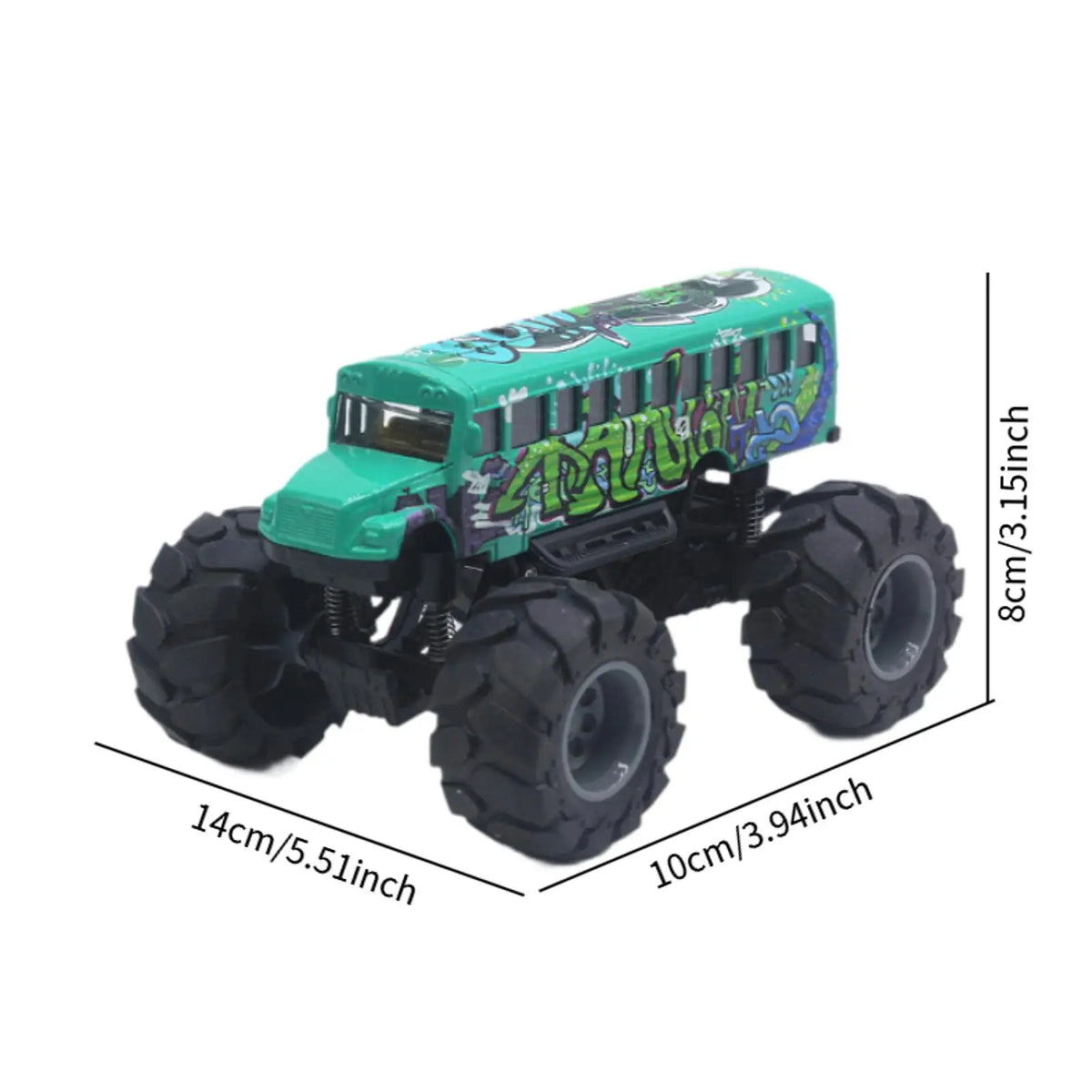 School Bus Monster Truck Toy – Creative Alloy Diecast Car by MagiDeal