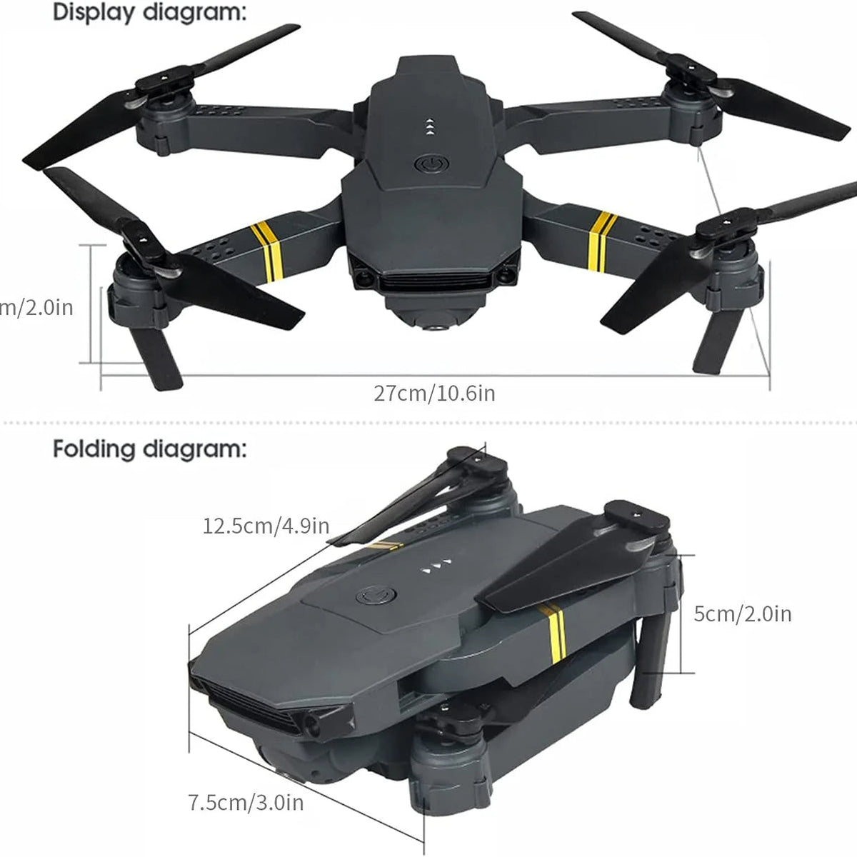 4K HD Dual Camera RC FPV WiFi Portable Wide Angle Foldable Quadcopter Drone