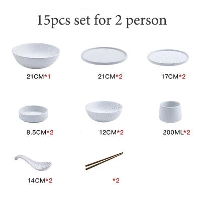 🍽️ KINGLANG Matte Ceramic Dinner Set – 1/2/4/6 Person Tableware | Plates, Bowls & Sauce Dishes | Minimalist Modern Design