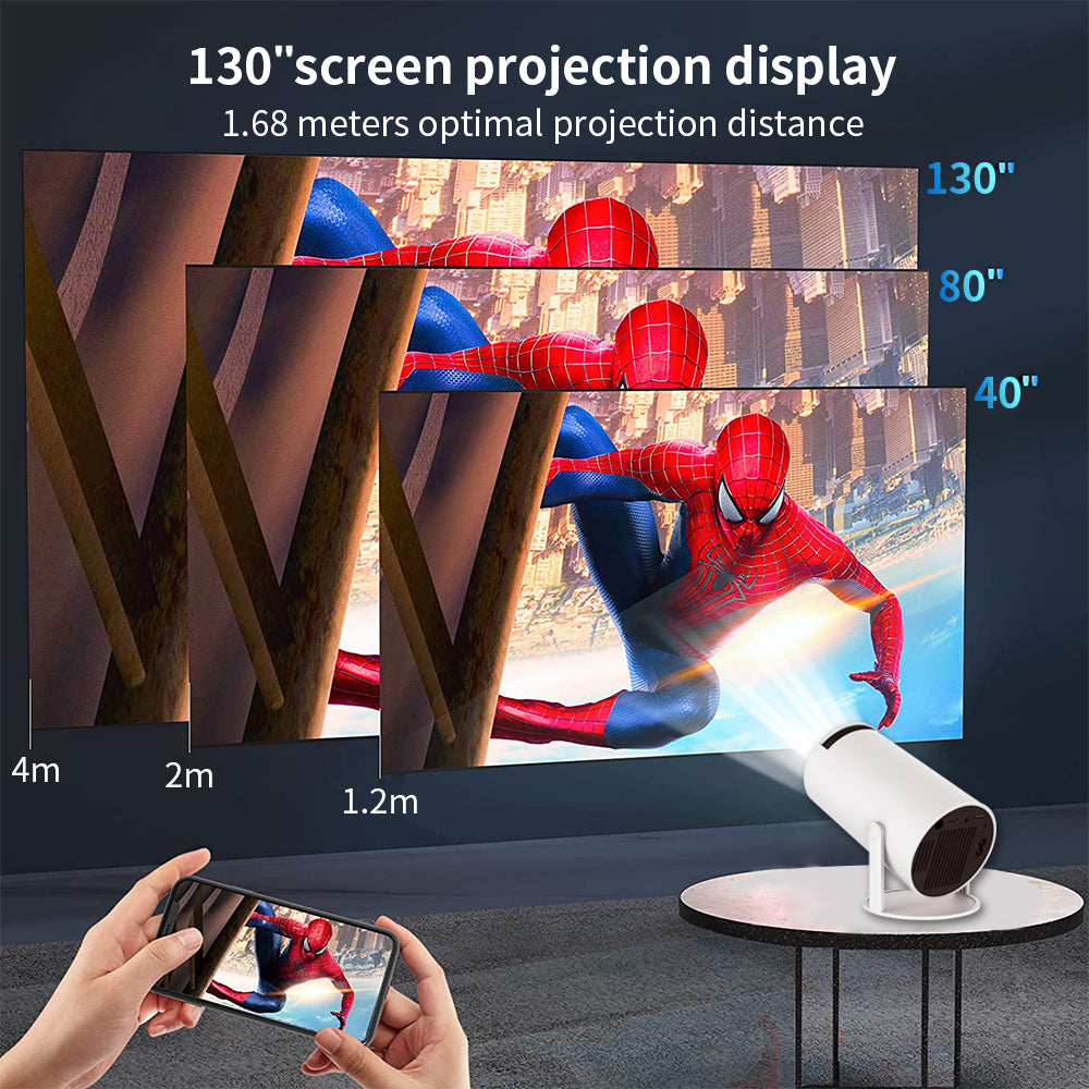 Hy300 Pro Mini Portable Video Projector Native Smart 4K LED Lamp DLP Lens Android 11 OS US Plug Option 1080p Projector