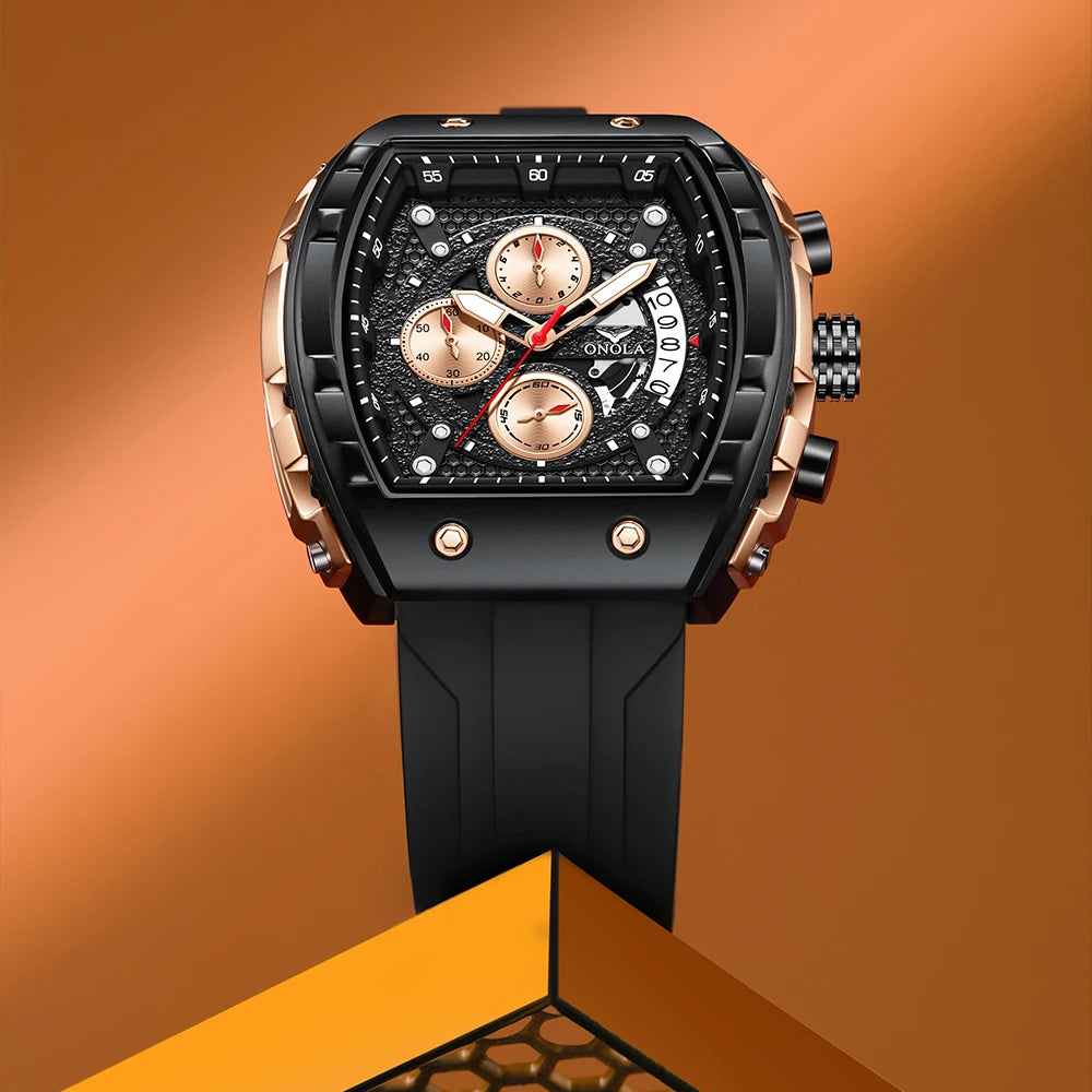 ONOLA Men’s Fashion Sports Watch – Luxury Quartz Chronograph with Night Light