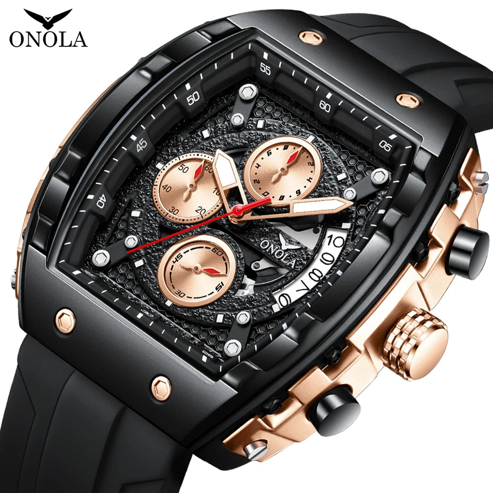 ONOLA Men’s Fashion Sports Watch – Luxury Quartz Chronograph with Night Light