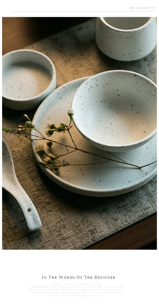 🍽️ KINGLANG Matte Ceramic Dinner Set – 1/2/4/6 Person Tableware | Plates, Bowls & Sauce Dishes | Minimalist Modern Design