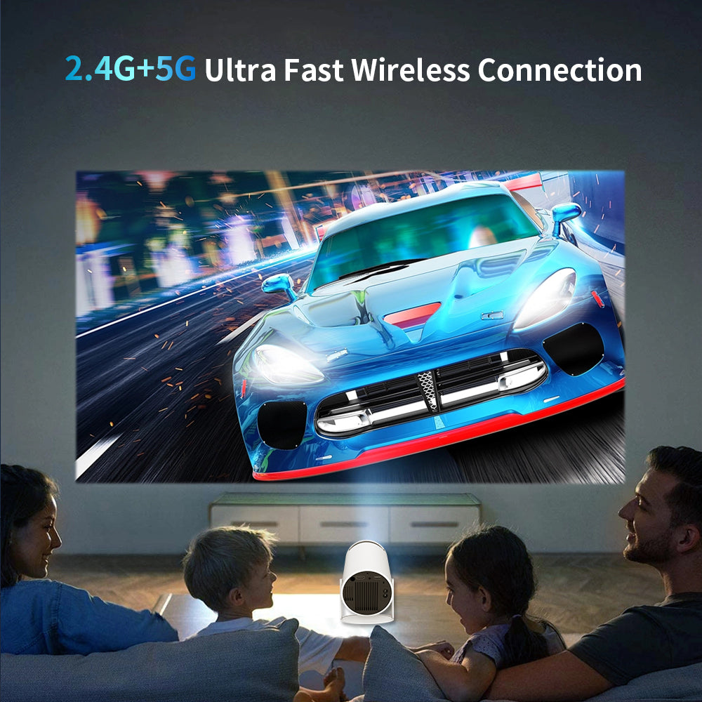 Hy300 Pro Mini Portable Video Projector Native Smart 4K LED Lamp DLP Lens Android 11 OS US Plug Option 1080p Projector
