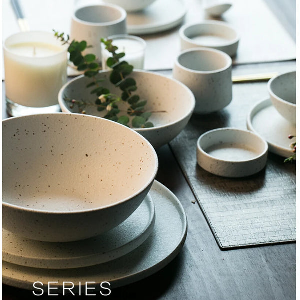 🍽️ KINGLANG Matte Ceramic Dinner Set – 1/2/4/6 Person Tableware | Plates, Bowls & Sauce Dishes | Minimalist Modern Design