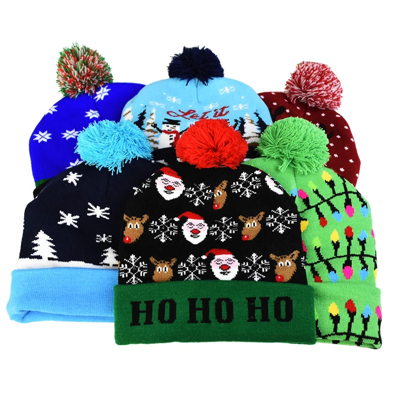 Christmas Theme LED Beanies