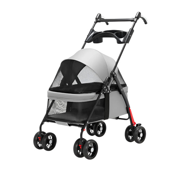 Pet Stroller for Cats & Small/Medium Dogs – One-Touch Folding | 360° Rotating Front Wheels | Stylish & Durable
