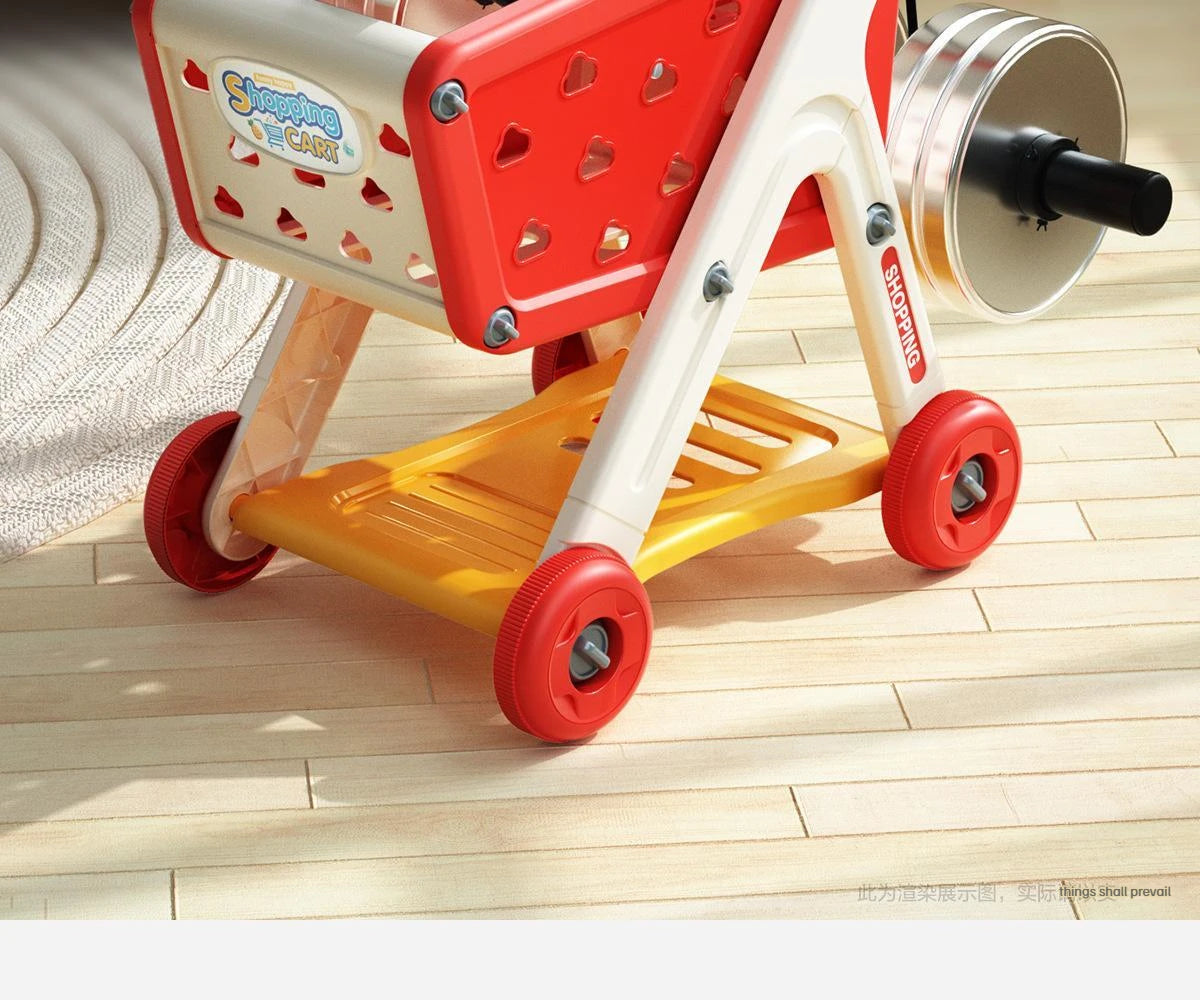 Kids Shopping Cart Toy | Musical Pretend Play Supermarket Trolley