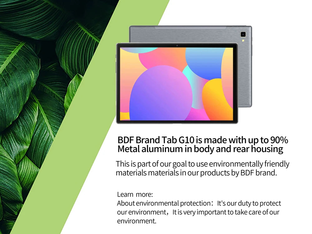 BDF 10.1" Android Tablet – Octa-Core | 8GB RAM | 128GB ROM | Dual SIM 4G LTE