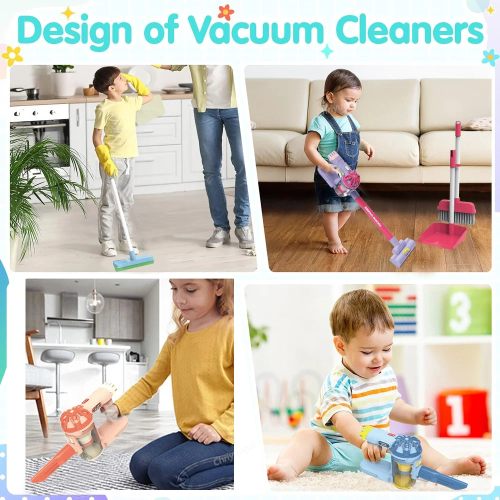 Kids Simulation Electric Vacuum Cleaner | Educational Role Play Cleaning Toy Set