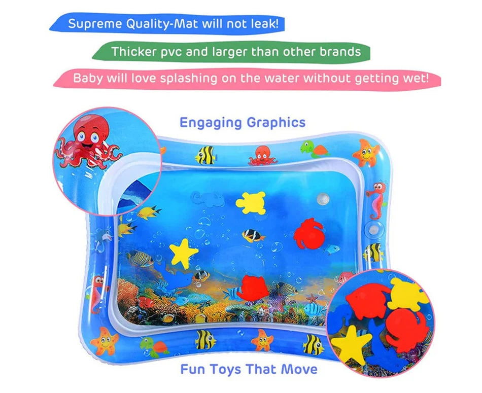 Baby Inflatable Water Play Mat | Tummy Time Activity Pad