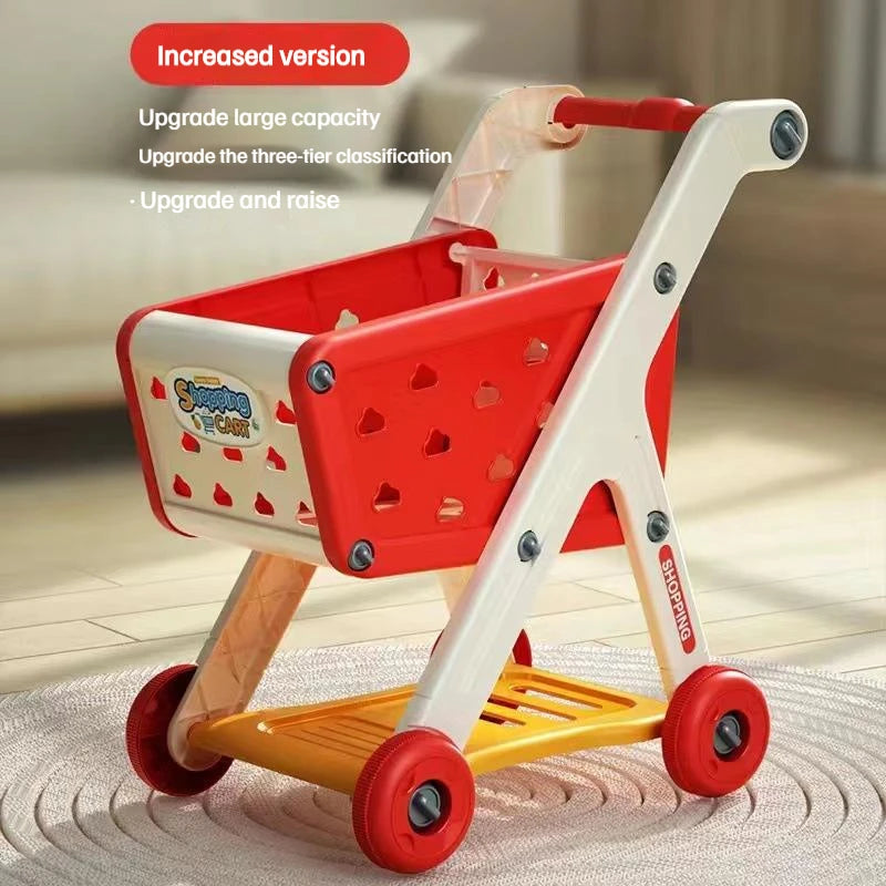 Kids Shopping Cart Toy | Musical Pretend Play Supermarket Trolley