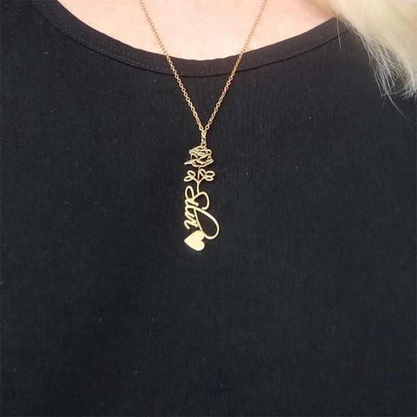 Flower Name Necklace