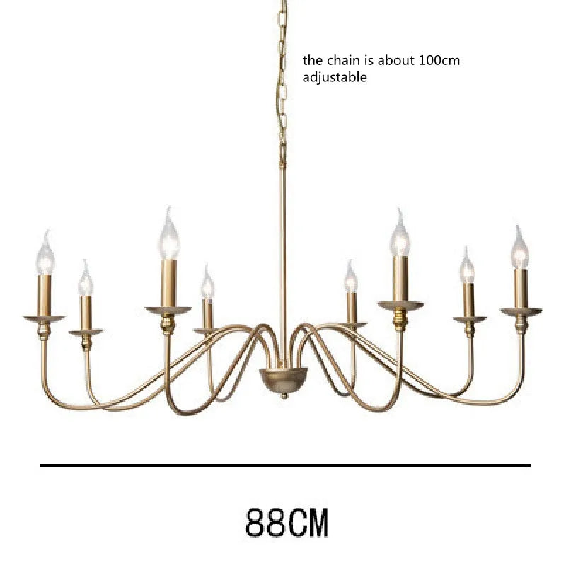 Retro Loft Chandelier – Vintage American Style Ceiling Light (Black / Gold)