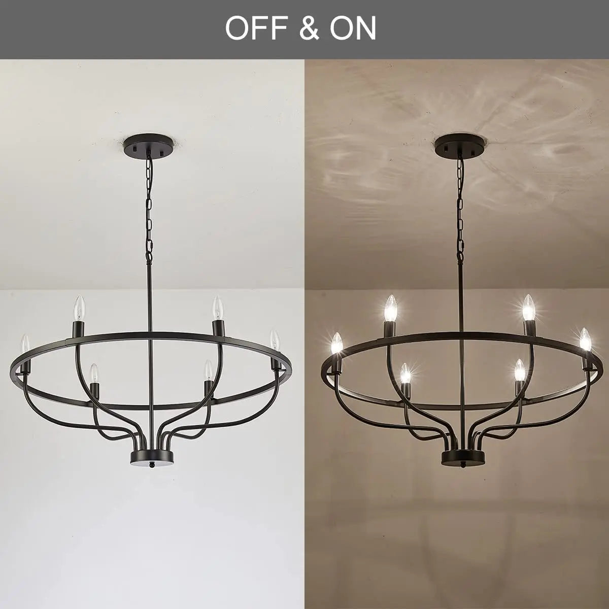 Modern Retro Iron LED Pendant Chandelier – Living & Dining Room Statement Light