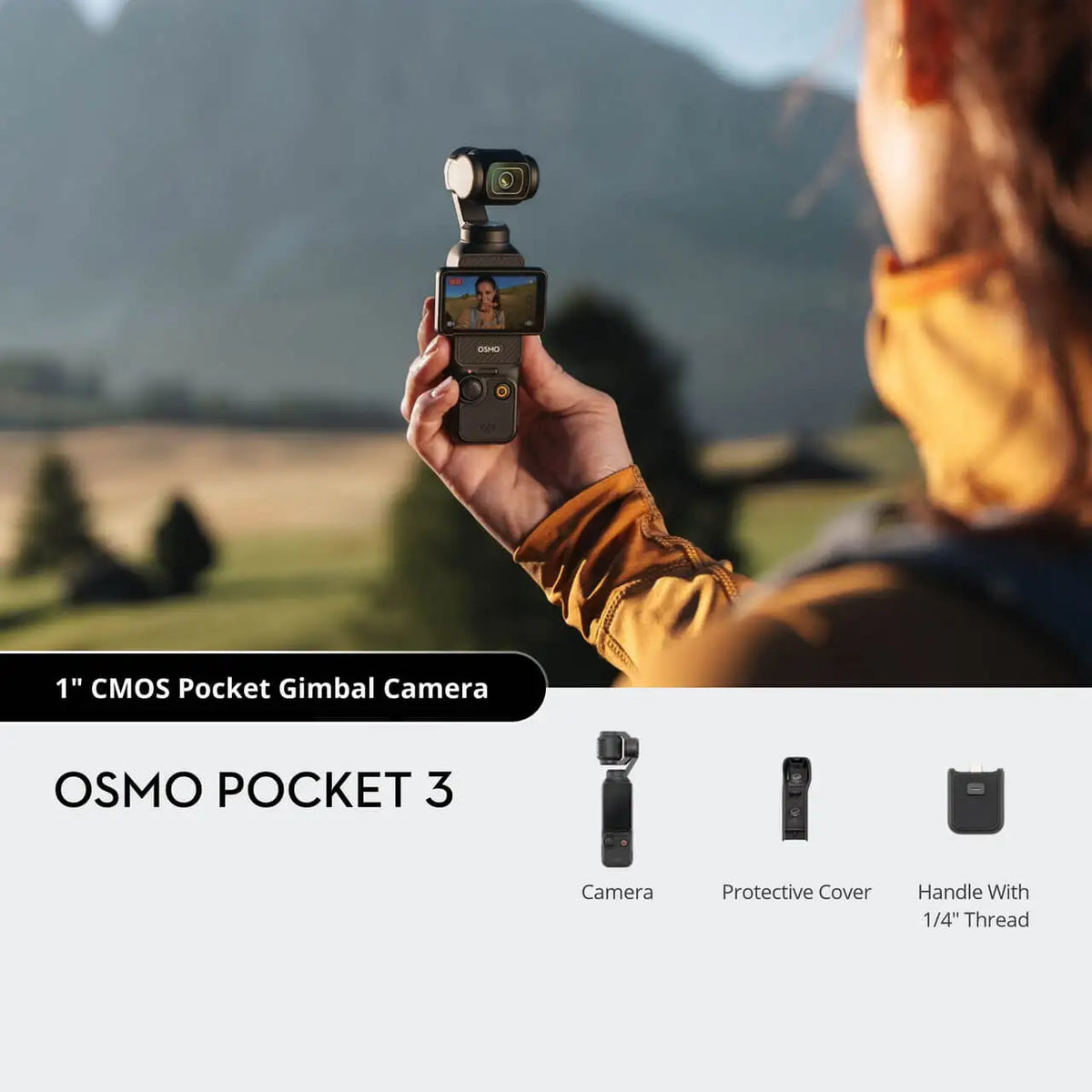 DJI Osmo Pocket 3 — Pocket-Sized 4K Camera with 1-Inch CMOS, 120fps & Rotatable 2" Screen