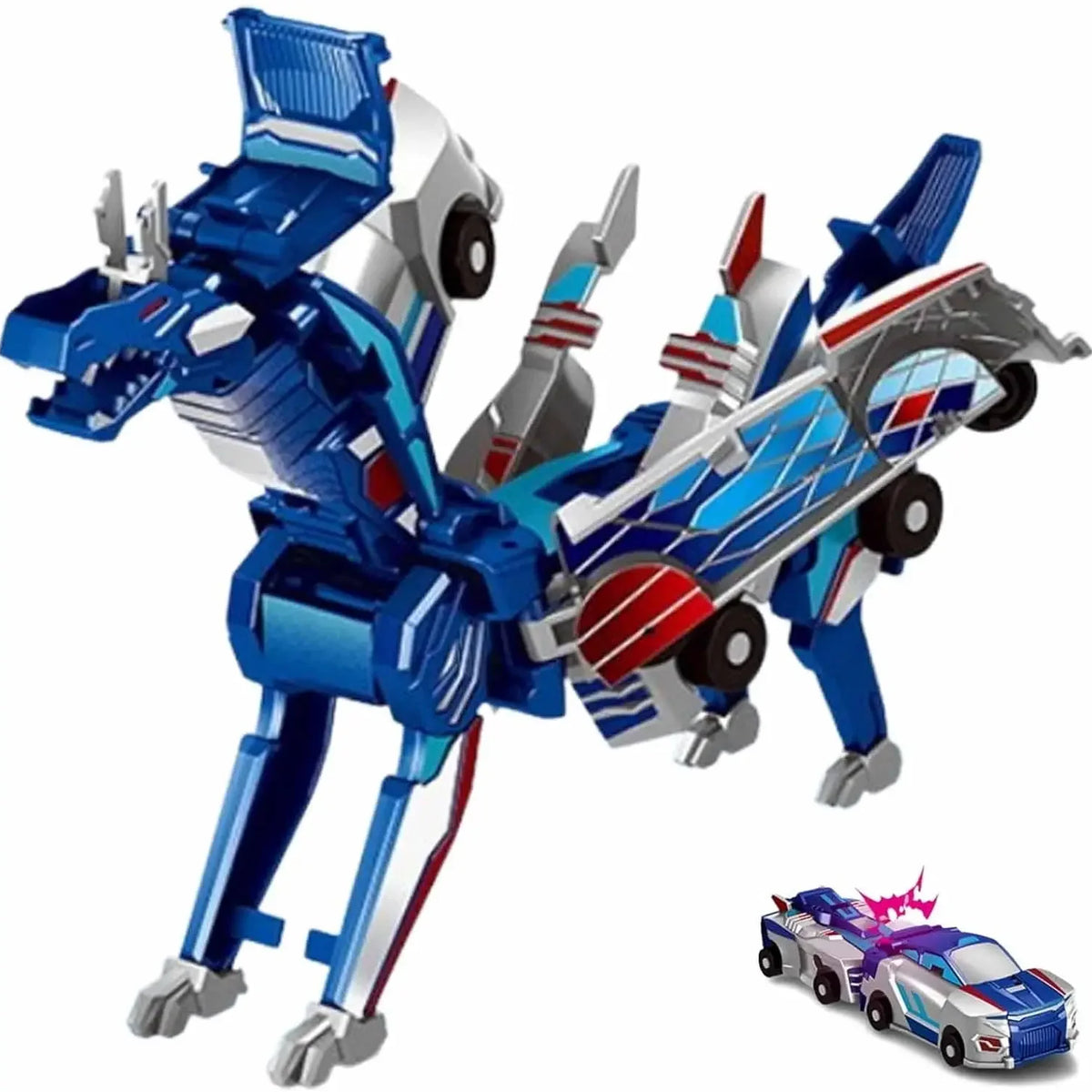 Collision Transforming Dinosaur Car Toy – Magnetic Dinosaur Transformer Car
