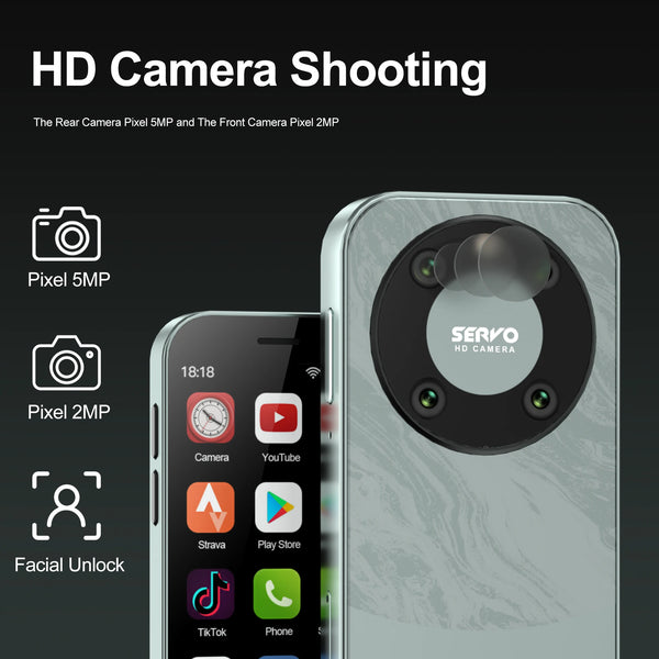 SERVO KING 9000 Mini Smartphone – 3.0" HD Display | Android 10.0 | 4G LTE | Face Recognition | Compact & Powerful