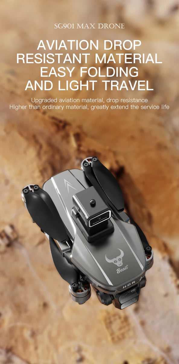 SG901 MAX GPS Drone with 8K Dual Camera & Obstacle Avoidance | Foldable Professional FPV Drone with Remote Screen