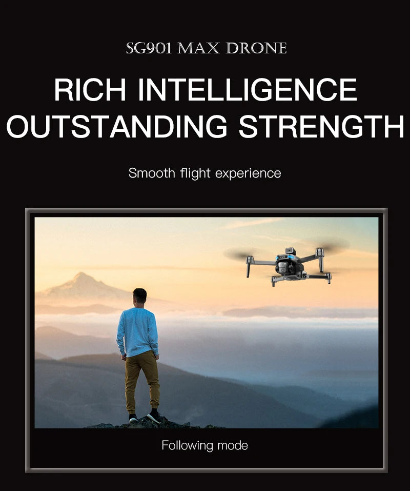SG901 MAX GPS Drone with 8K Dual Camera & Obstacle Avoidance | Foldable Professional FPV Drone with Remote Screen