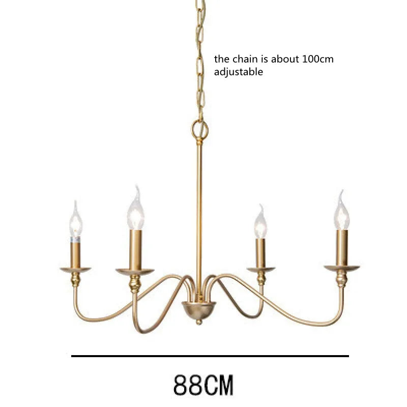 Retro Loft Chandelier – Vintage American Style Ceiling Light (Black / Gold)