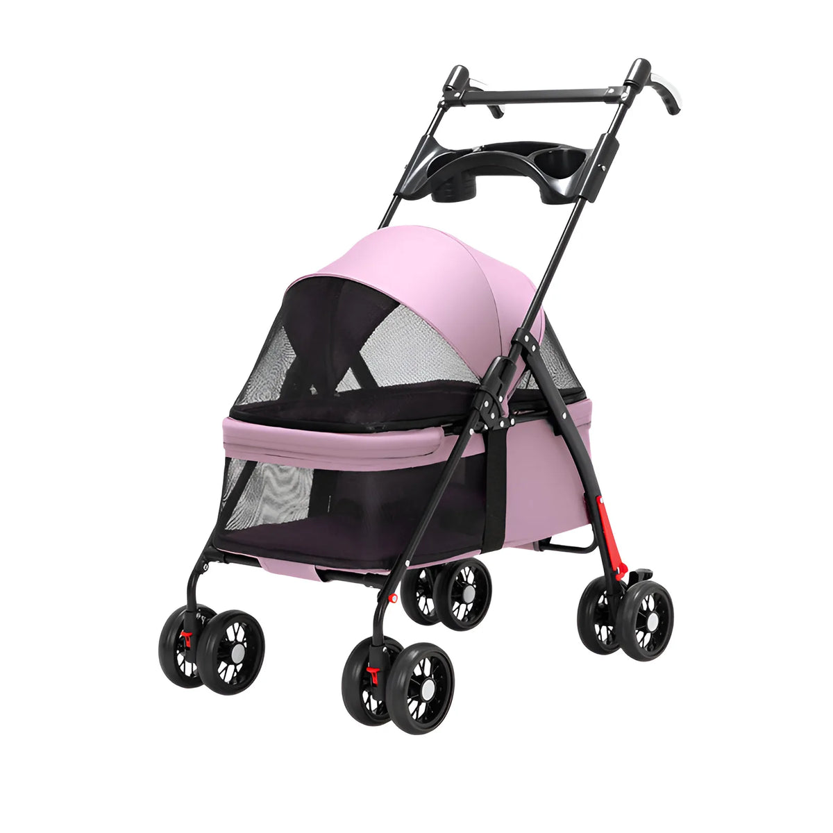 Pet Stroller for Cats & Small/Medium Dogs – One-Touch Folding | 360° Rotating Front Wheels | Stylish & Durable
