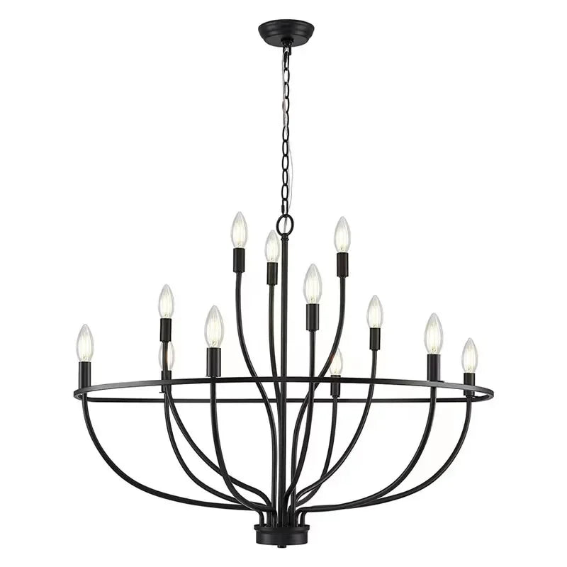 Modern Retro Iron LED Pendant Chandelier – Living & Dining Room Statement Light