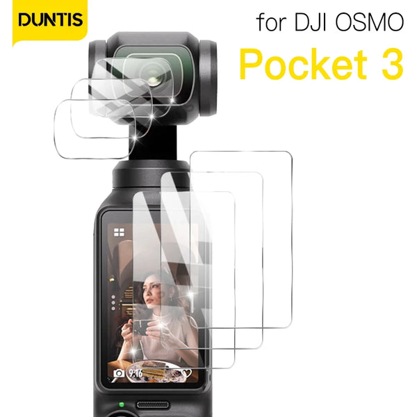 9H HD Tempered Glass Screen Protector for DJI Osmo Pocket 3 — Anti-Scratch Lens & Screen Protection Kit