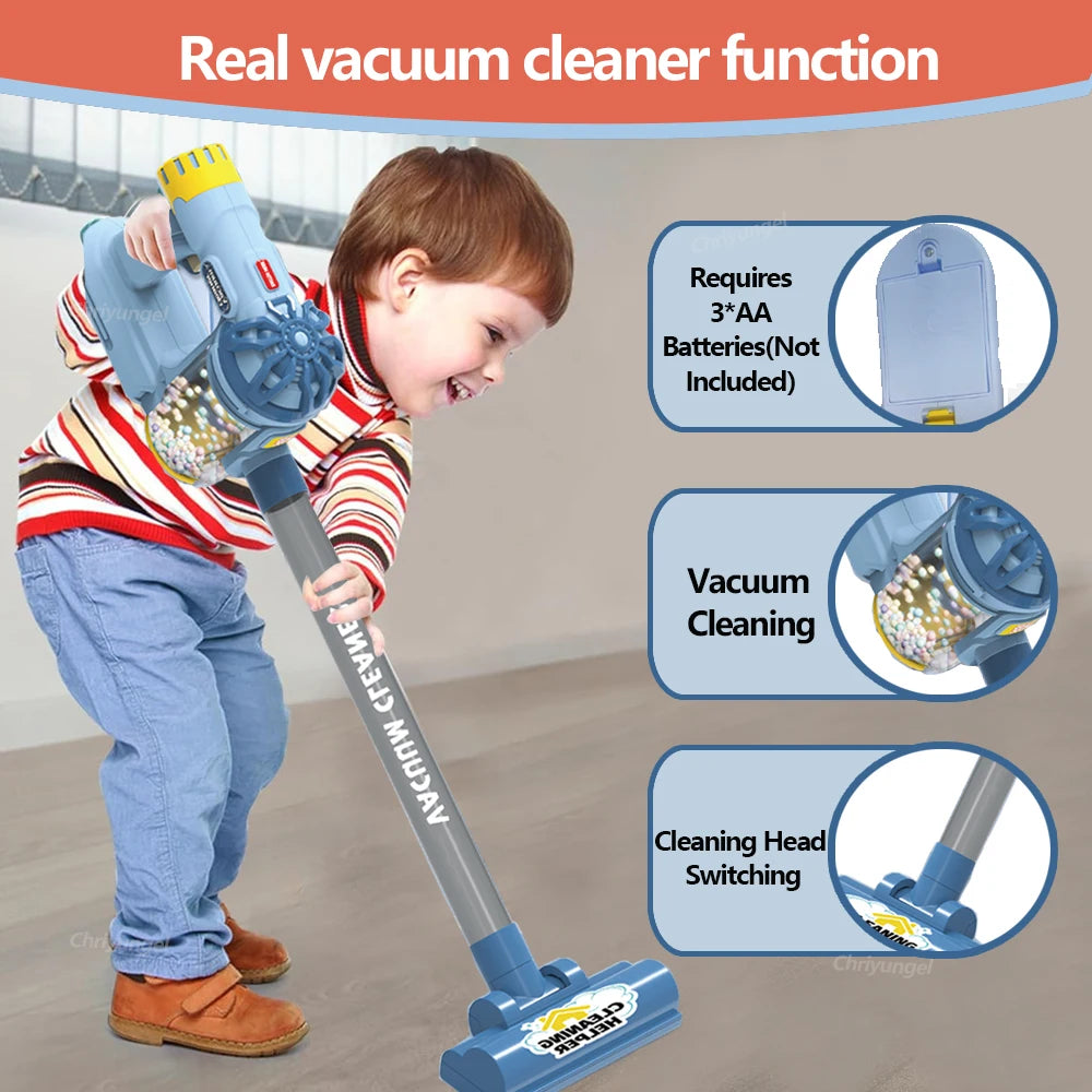 Kids Simulation Electric Vacuum Cleaner | Educational Role Play Cleaning Toy Set