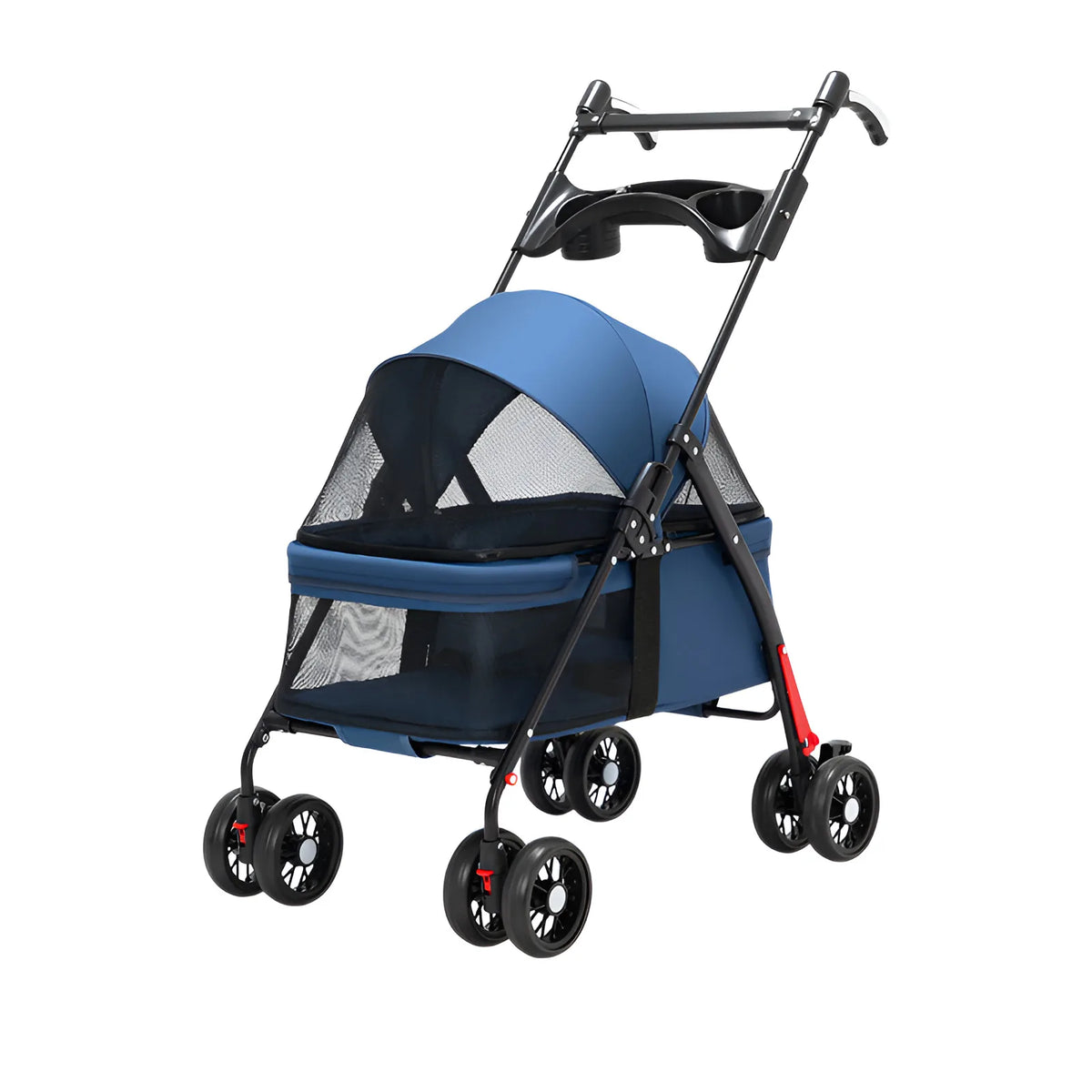 Pet Stroller for Cats & Small/Medium Dogs – One-Touch Folding | 360° Rotating Front Wheels | Stylish & Durable
