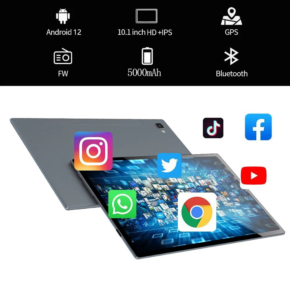BDF 10.1" Android Tablet – Octa-Core | 8GB RAM | 128GB ROM | Dual SIM 4G LTE