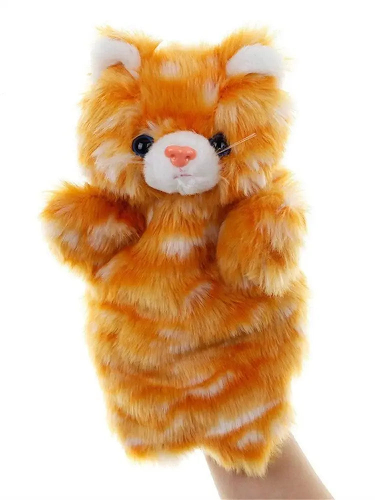 Animal Hand Puppet – Cute Cat Plush Doll for Storytelling & Play | Soft Cartoon Puppet Toy